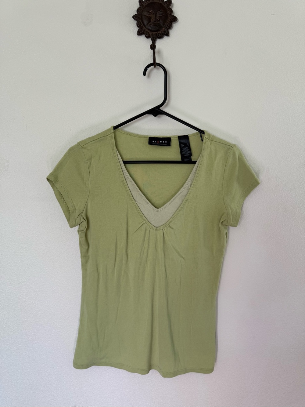 90s Liz Claiborne Layered V‑Neck Short Sleeve Tee